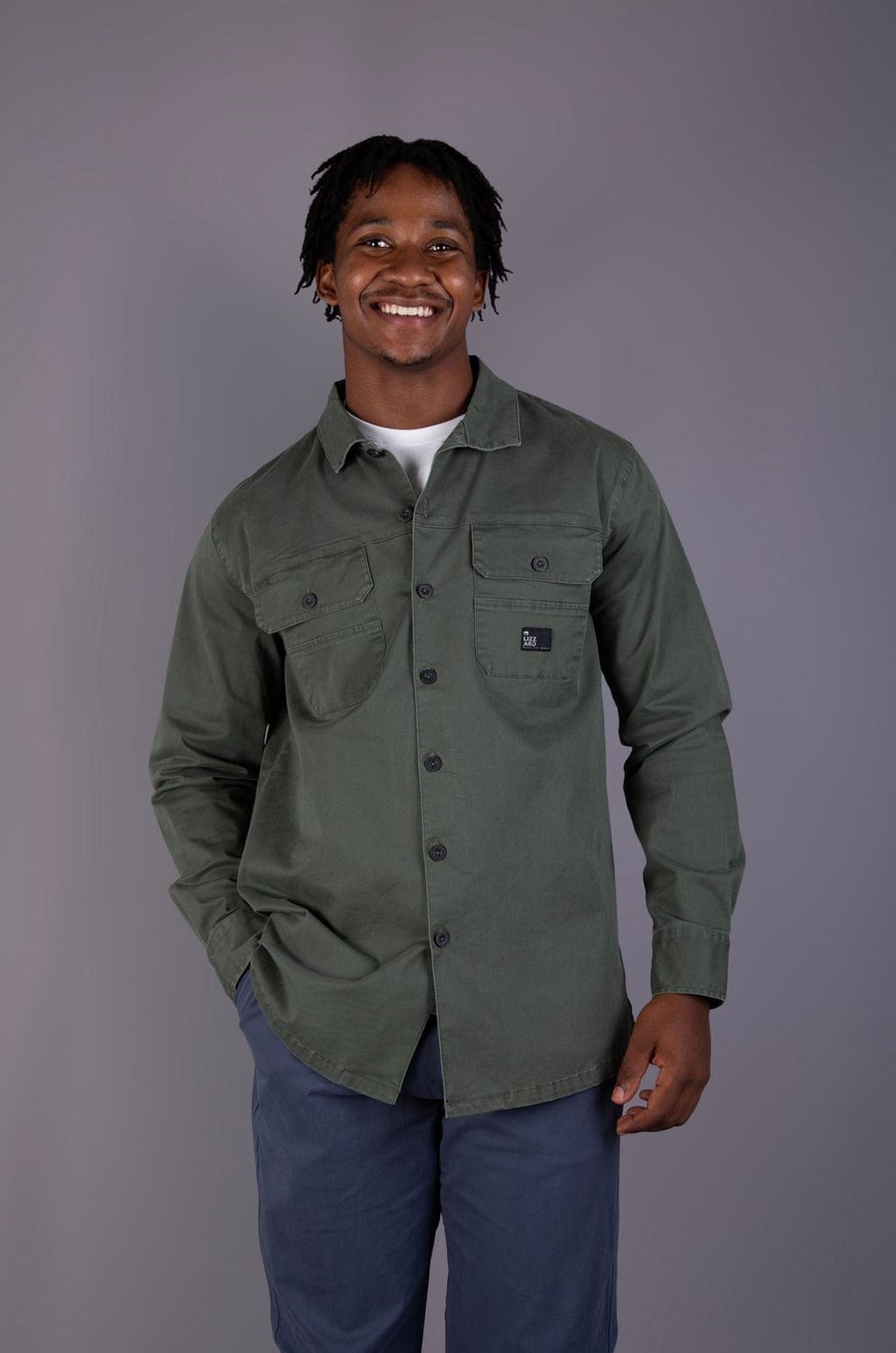 Lizzard Earnest Mes L/S Botton Up, Colour: Deep Depths, Size: S