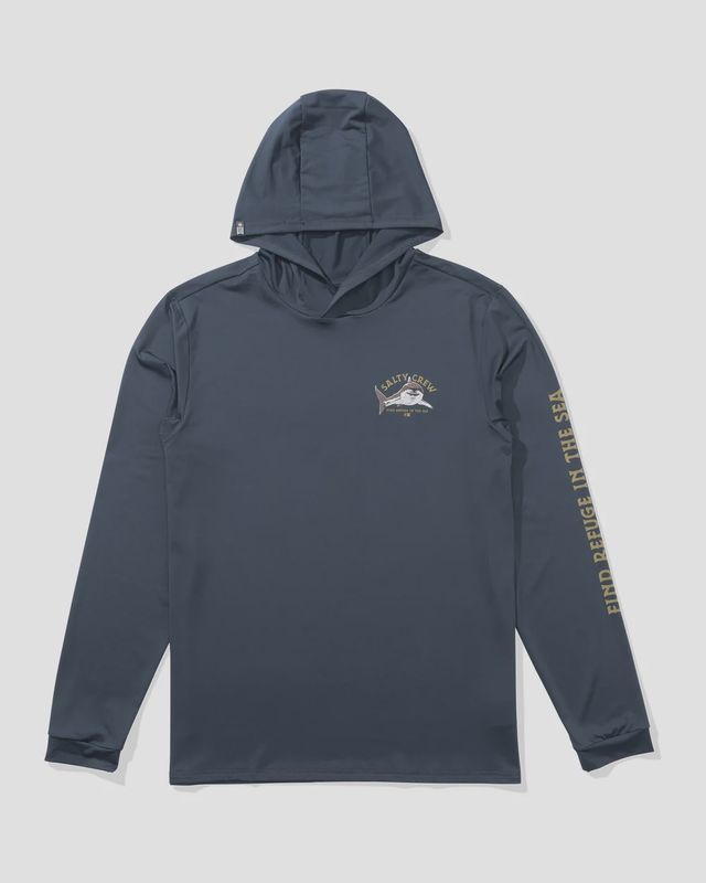 Salty Crew Lurking Hood Sunshirt  Blue Fin