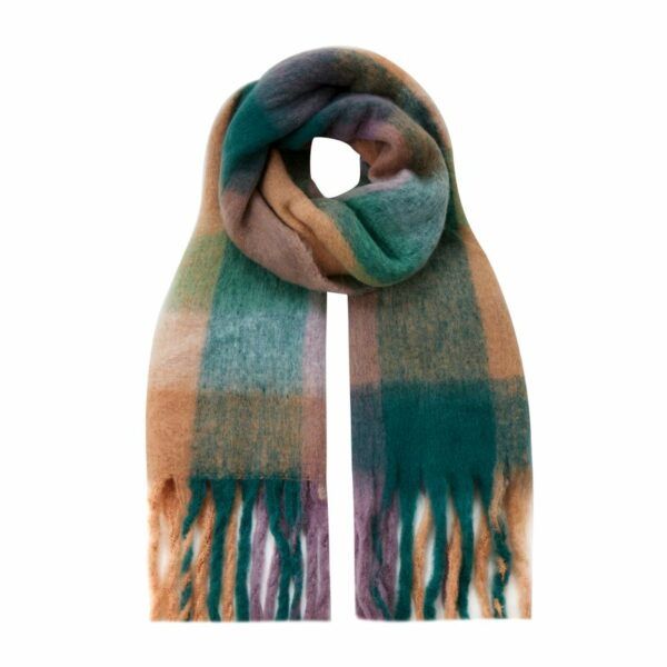 SCARF OVER/SIZED COLOR BLOCK  LAVENDER MULTI