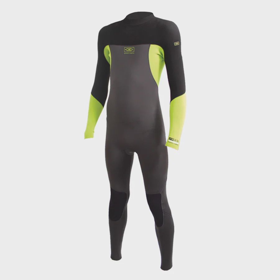 Ocean &amp; Earth Boys Wetsuits Free Flex 4/3mm Back Zip, Colour: Lime, Size: 6