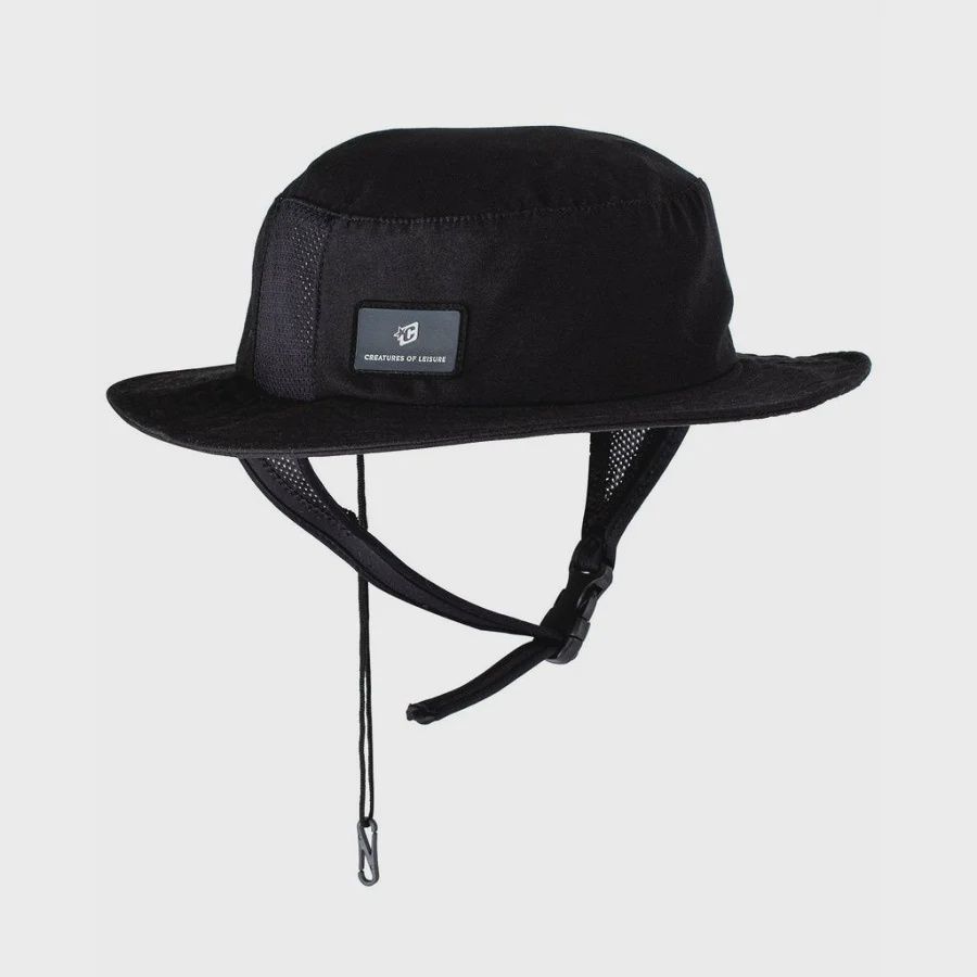 Creatures of Leisure Surf Bucket Hat, Colour: Black, Size: S/M