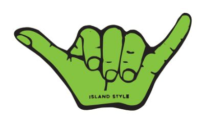 Island Style Shaka Hand Logo Sticker 18cm