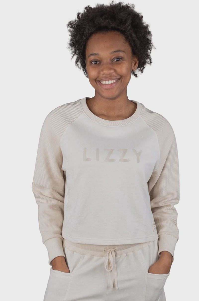 Lizzy Cordelina - Ladies L/S Crew, Colour: Oat Milk, Size: XS