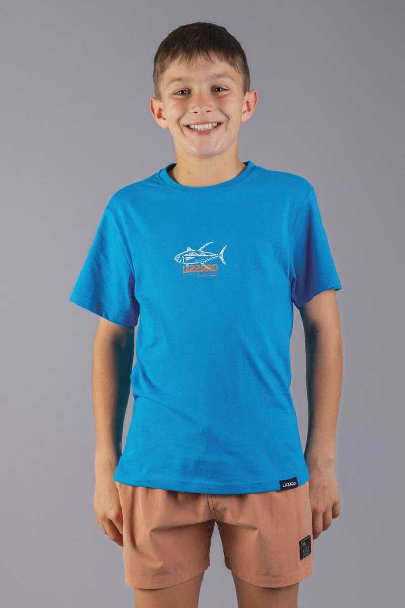 Lizzard Chuppa - Teen Boys Tee, Size: 6/7, Colour: BLUE