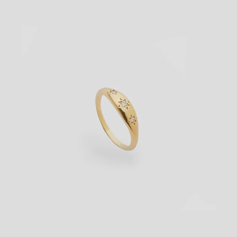 The Blonde Chaos Triple Zirconia Ring SS