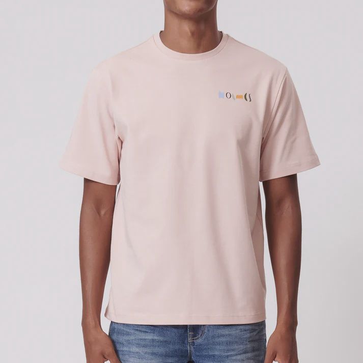 Holmes Bros Sweet Leaf Tee, Colour: Pink Moss, Size: S
