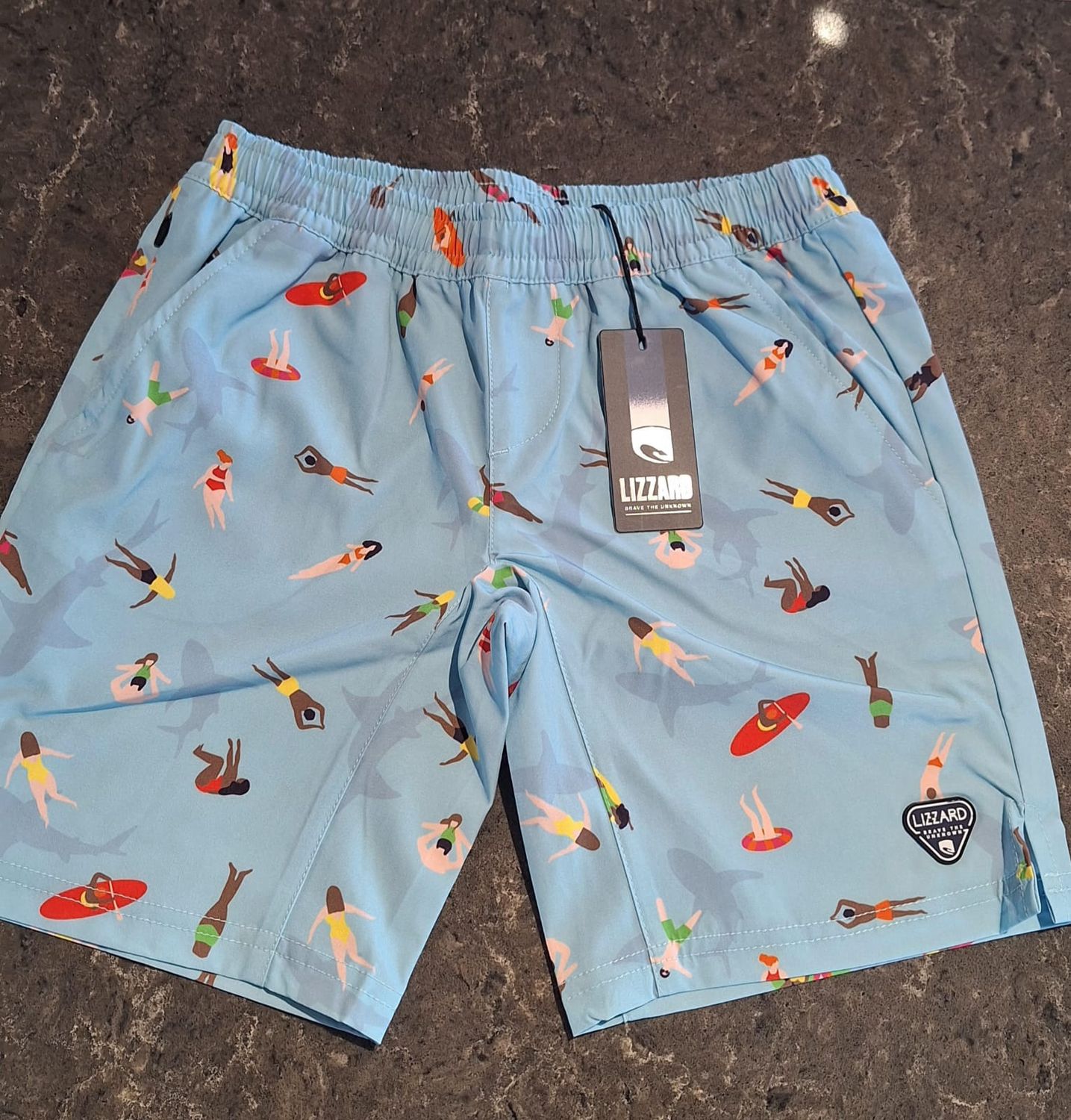 Lizzard Verte - Teen Boys Boardie, Colour: Jaws, Size: 7-8
