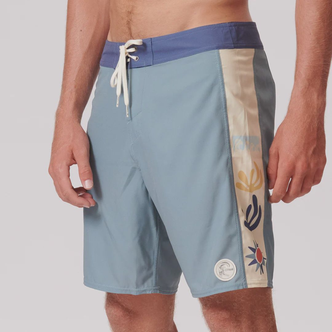 O'Neill Retro Side Panel Rider 18 Boardshort, Colour: Stormy Sea, Size: 30