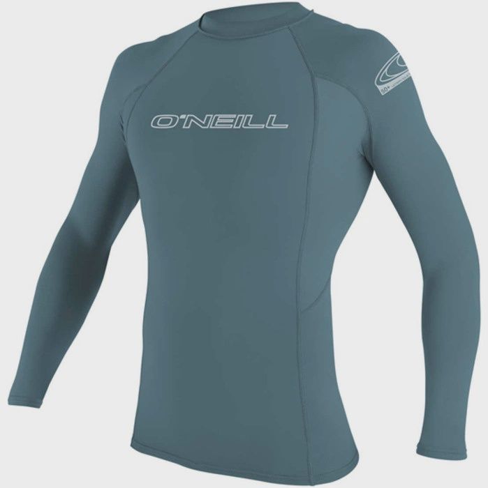 O'Neill Basic Skin Ls Rash Guard, Colour: Dusty Blue, Size: S