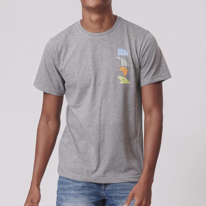 Holmes Brother Fins Ss Tee, Colour: Medium Grey Heather, Size: S