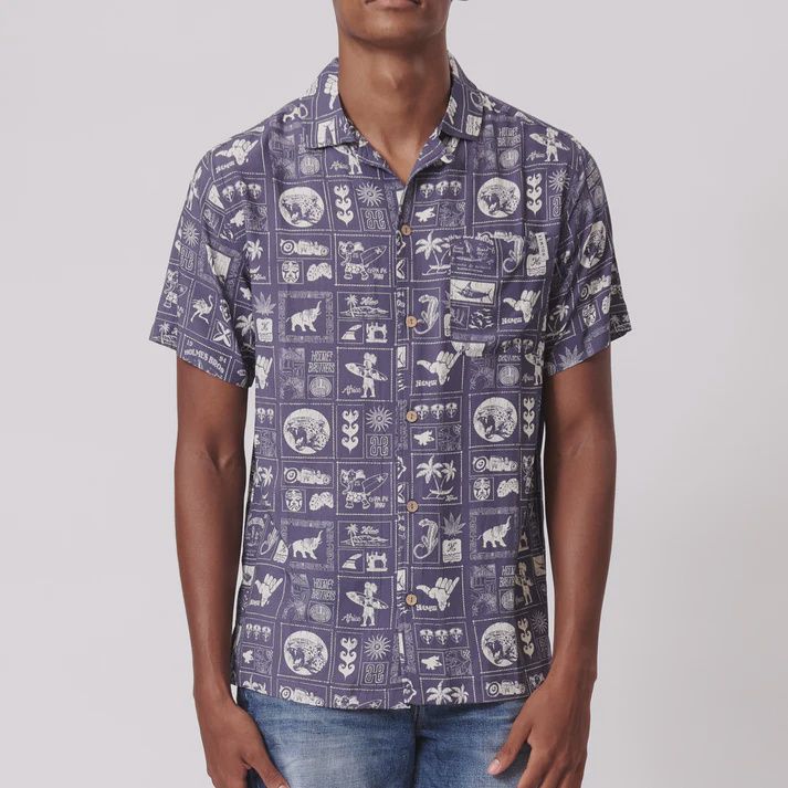 Holmes Brother Island S/S shrt, Colour: Navy, Style: S