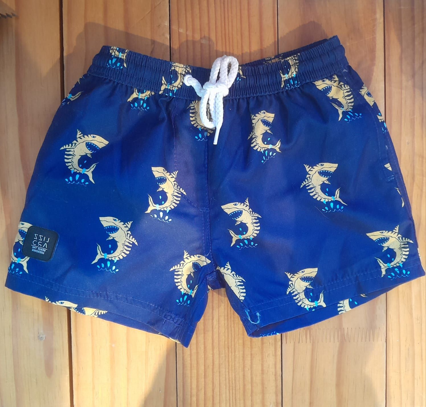 Jiba Tot Boys Elasticated Boardies Sharkie, Size: 1/2