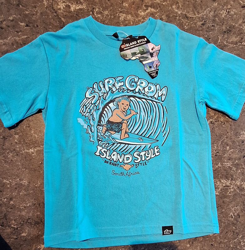 Island Style Surf Grom Tube logo TURQ