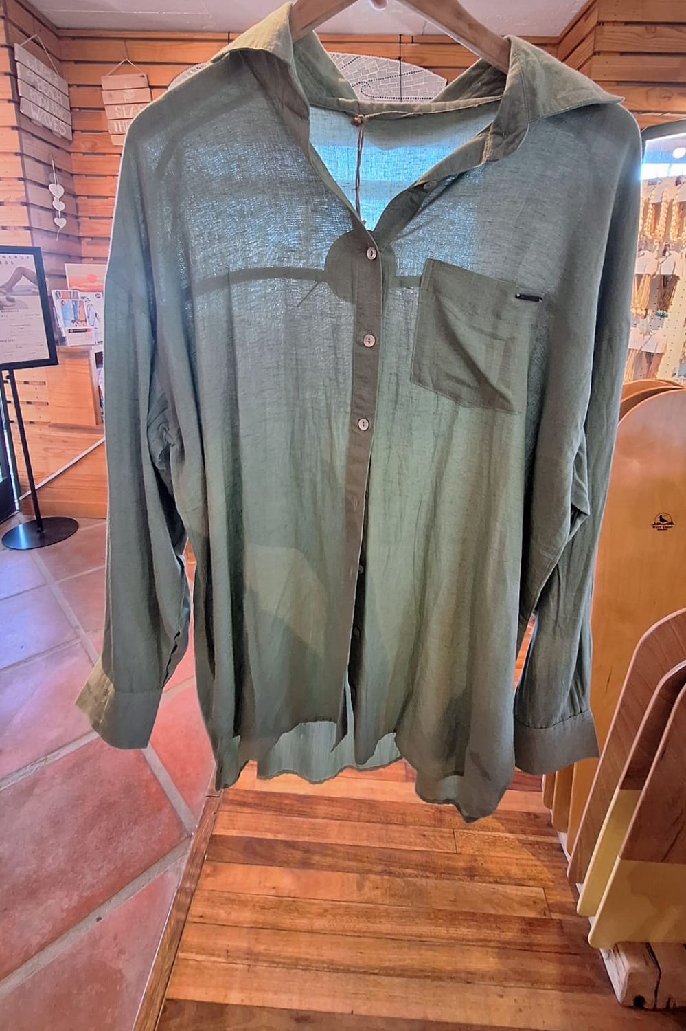 Sola Ladies L/S Button Up, Colour: Loden Frost Green, Size: S
