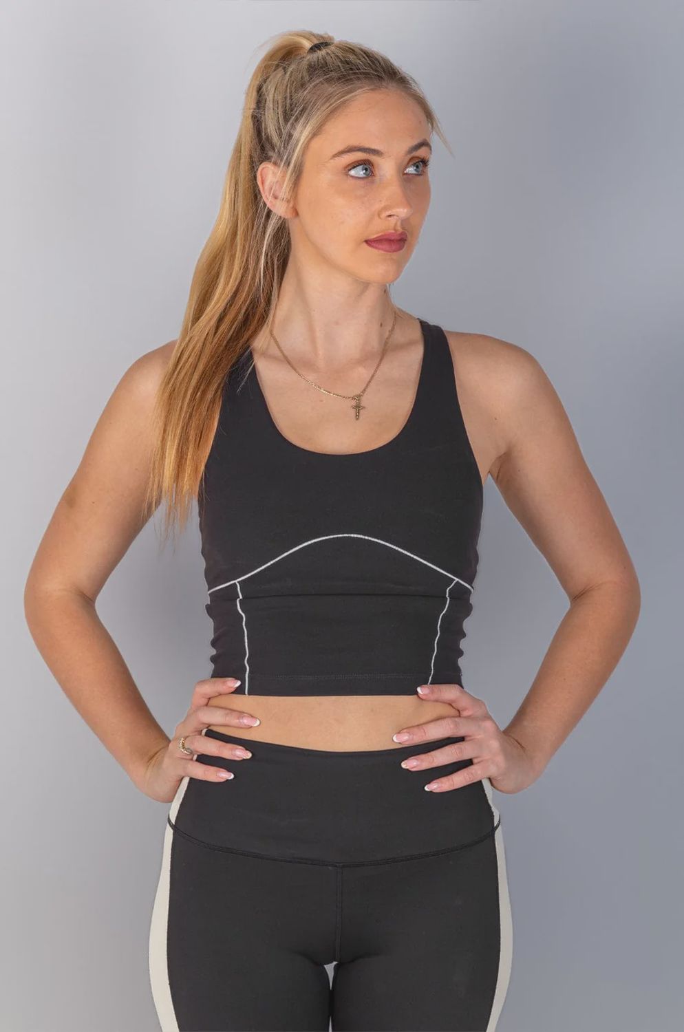 Lizzy Aleia - Ladies Athletic Vest, Colour: Black, Size: XS