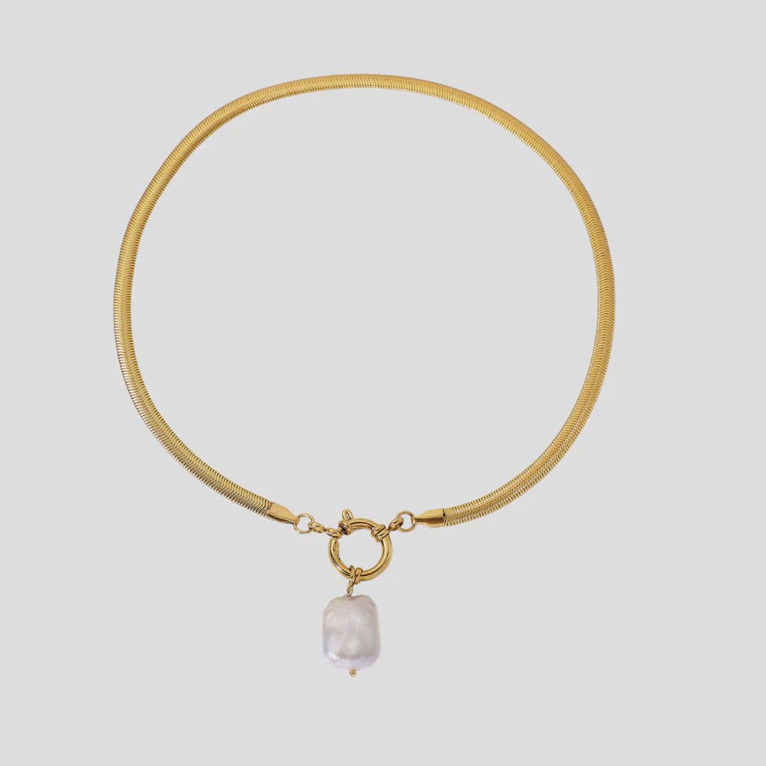 The Blonde Chaos Snake Pearl Necklace