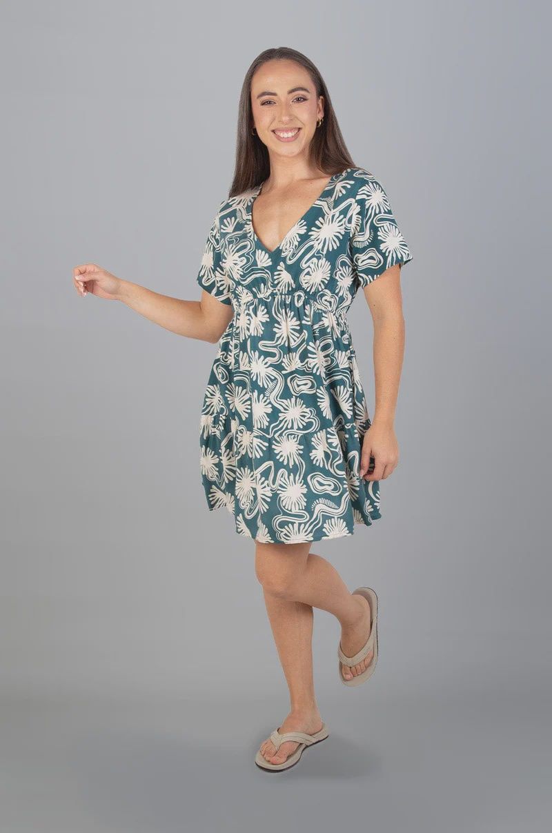 Lizzy Kerryn - Ladies Styled Dress, Colour: Teal Resort, Size: XS