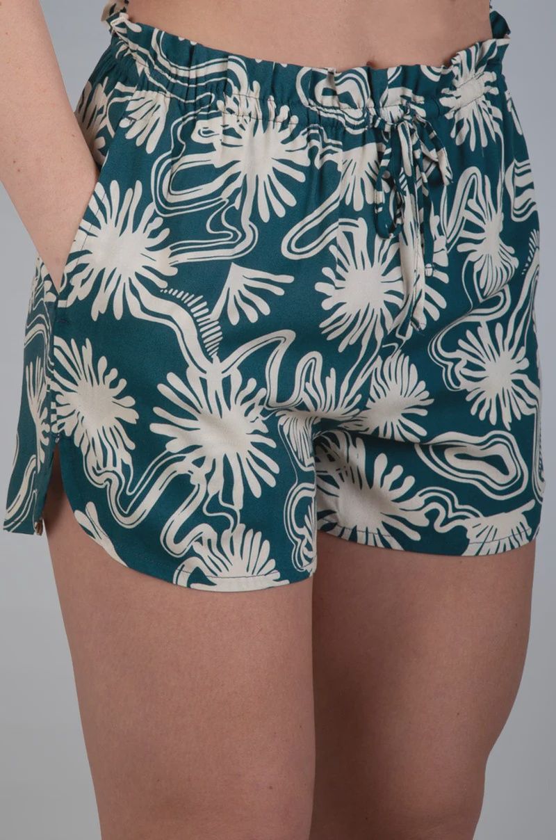 Lizzy Malti - Ladies Woven Short, Colour: Teal Resort, Size: S