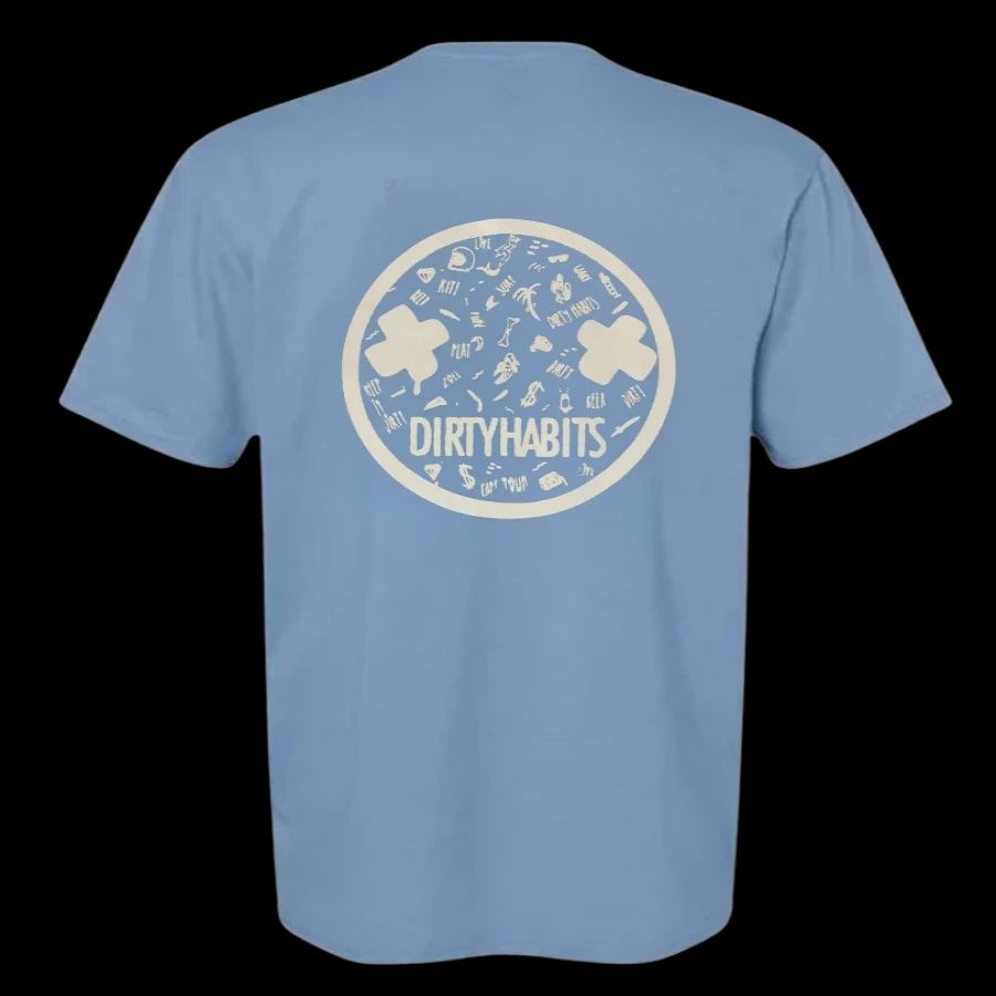 Dirty Habits Doodle Oversize Tee, Colour: Cloud Blue, Size: XS
