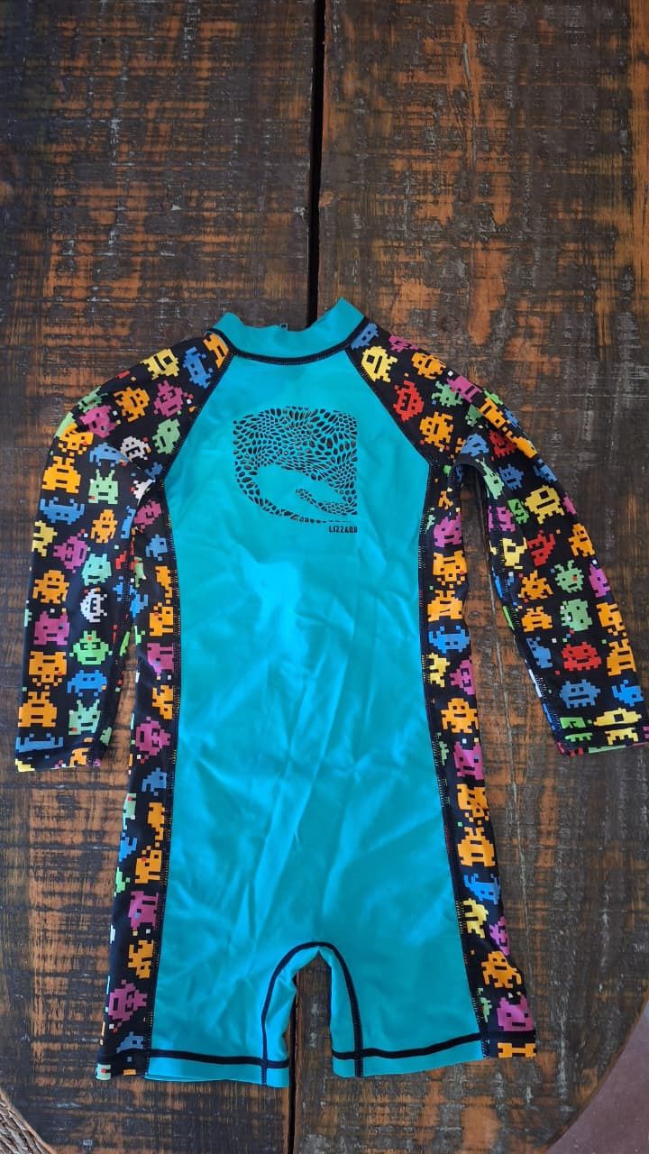 Calerook Tot Boys L/S Sunskin, Colour: Space Invaders, Size: 1/2