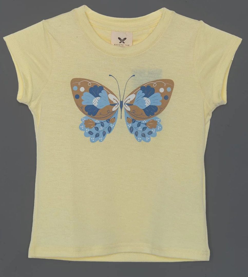 Damitria Tot Girls S/S Tee Vanilla Yellow, Size: 1/2