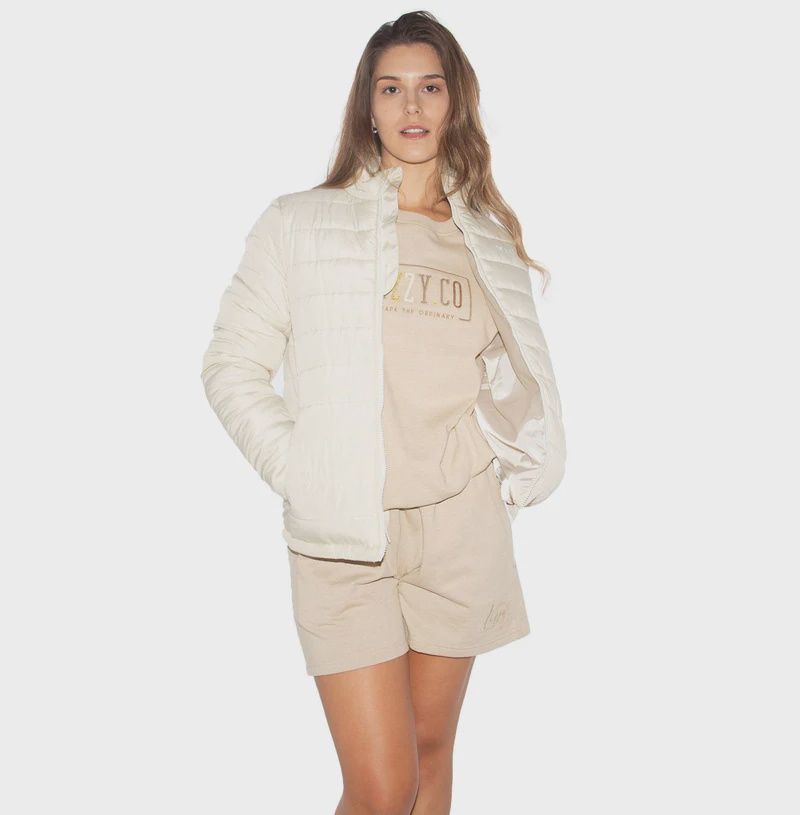 Lizzy Amorine Ladies Reversible Puffer Ivory, Colour: Ivory, Size: L