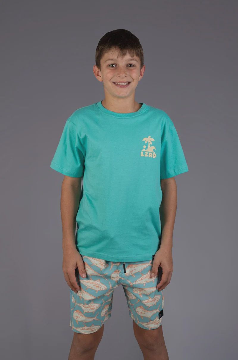 Lizzard Alley - Teen Boys Tee, Colour: Pool Blue, Size: 6/7