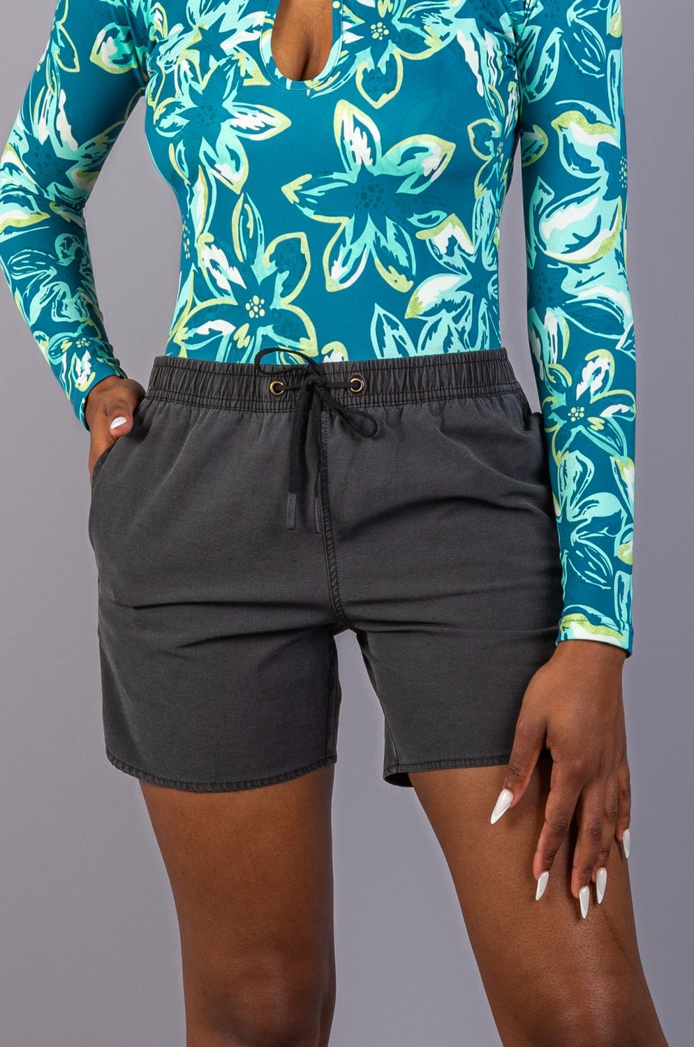 Lizzy Corallia - Ladies Boardie, Colour: Black, Size: XS