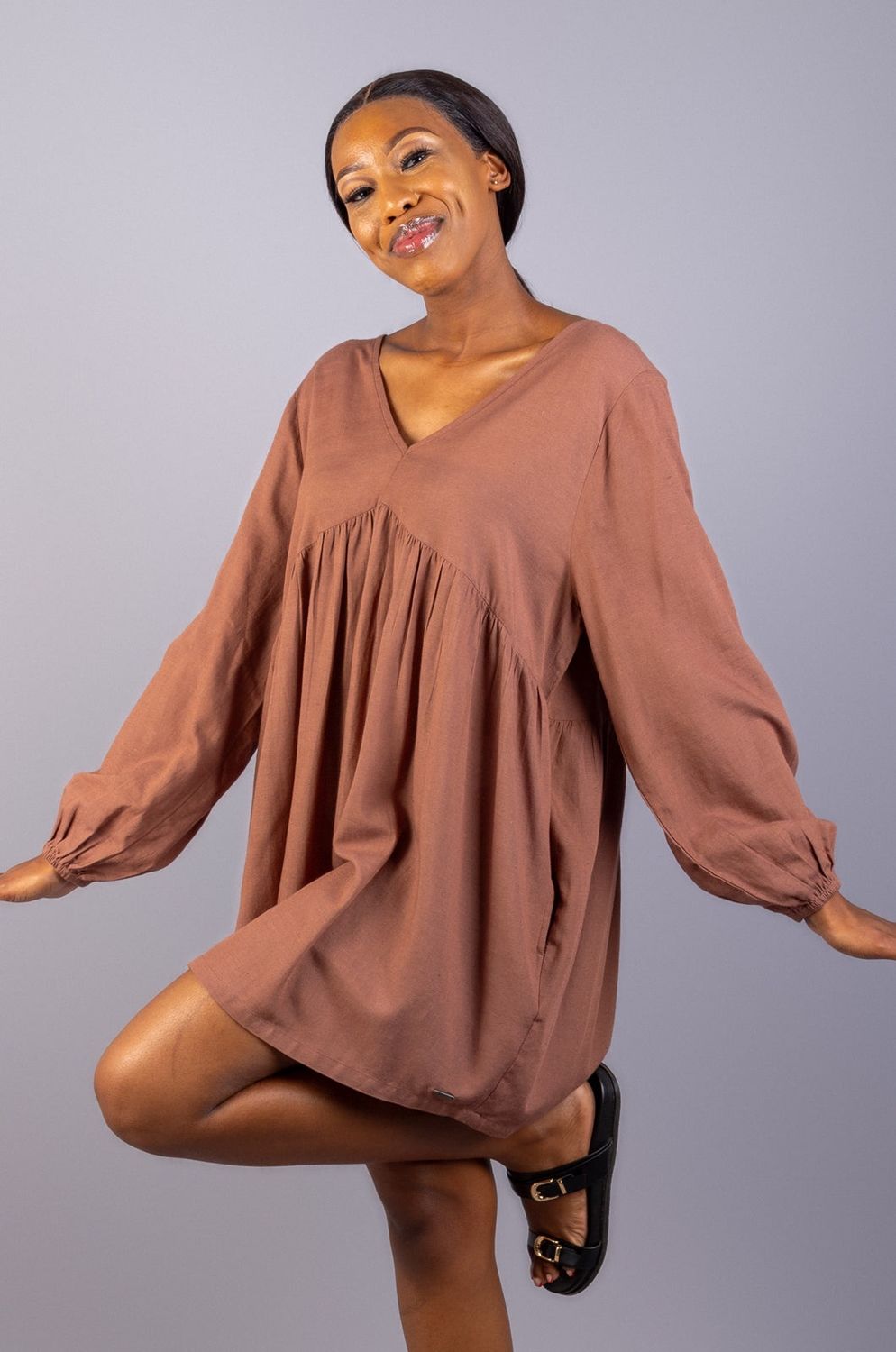 Lizzy Whimlee - Ladies Dress, Colour: Chocolate Malt, Size: S