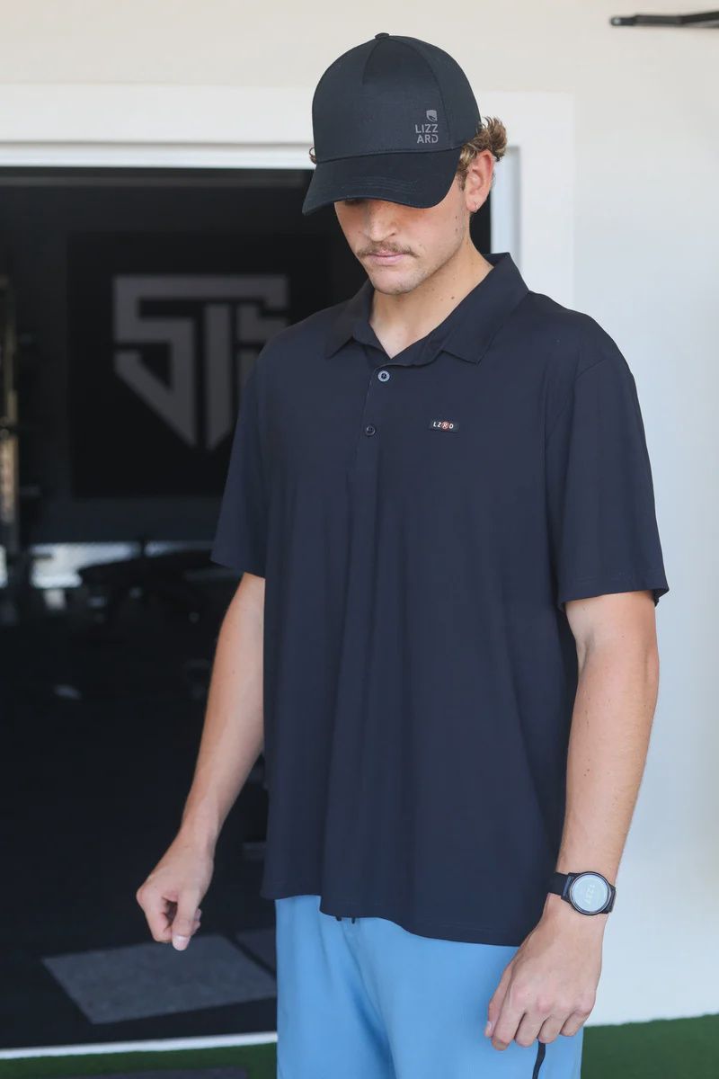 Lizzard Warrior - Mens S/S Polo, Colour: Black, Size: S
