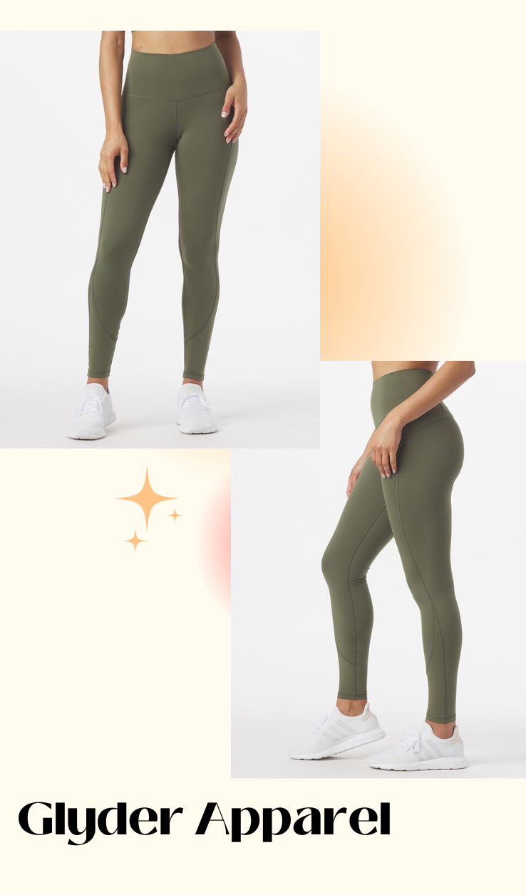 NWT Glyder High Rise Leggings with Pocket Green Moss Size Medium Squat Proof