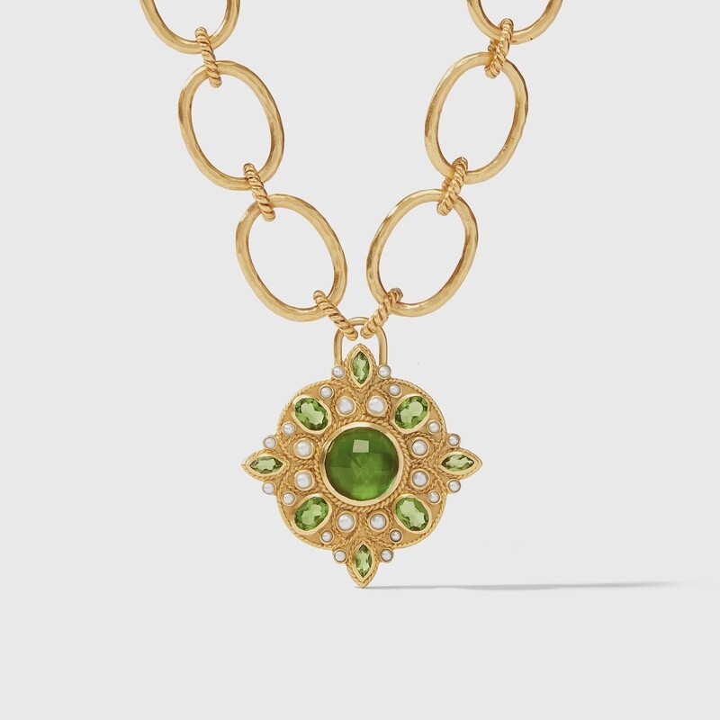 Julie Vos Monaco Statement Necklace, Colour: Iridescent Jade Green