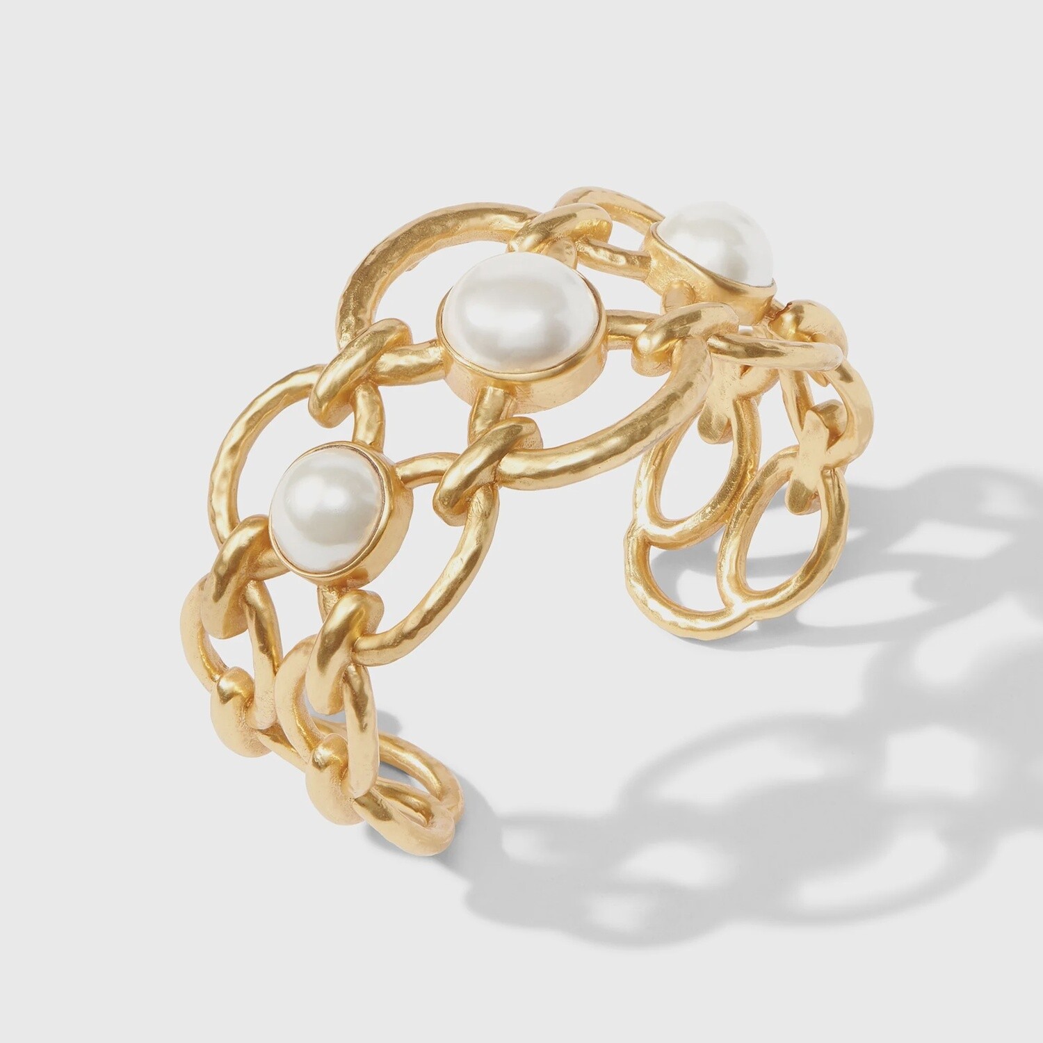 Julie Vos Palermo Gold Stone Cuff Pearl
