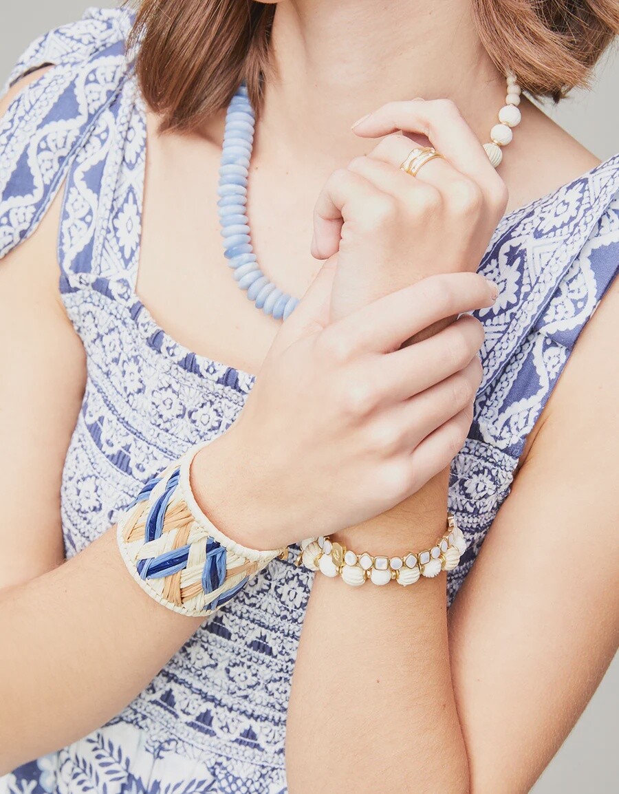 Spartina Woven Cuff Natural/Blue