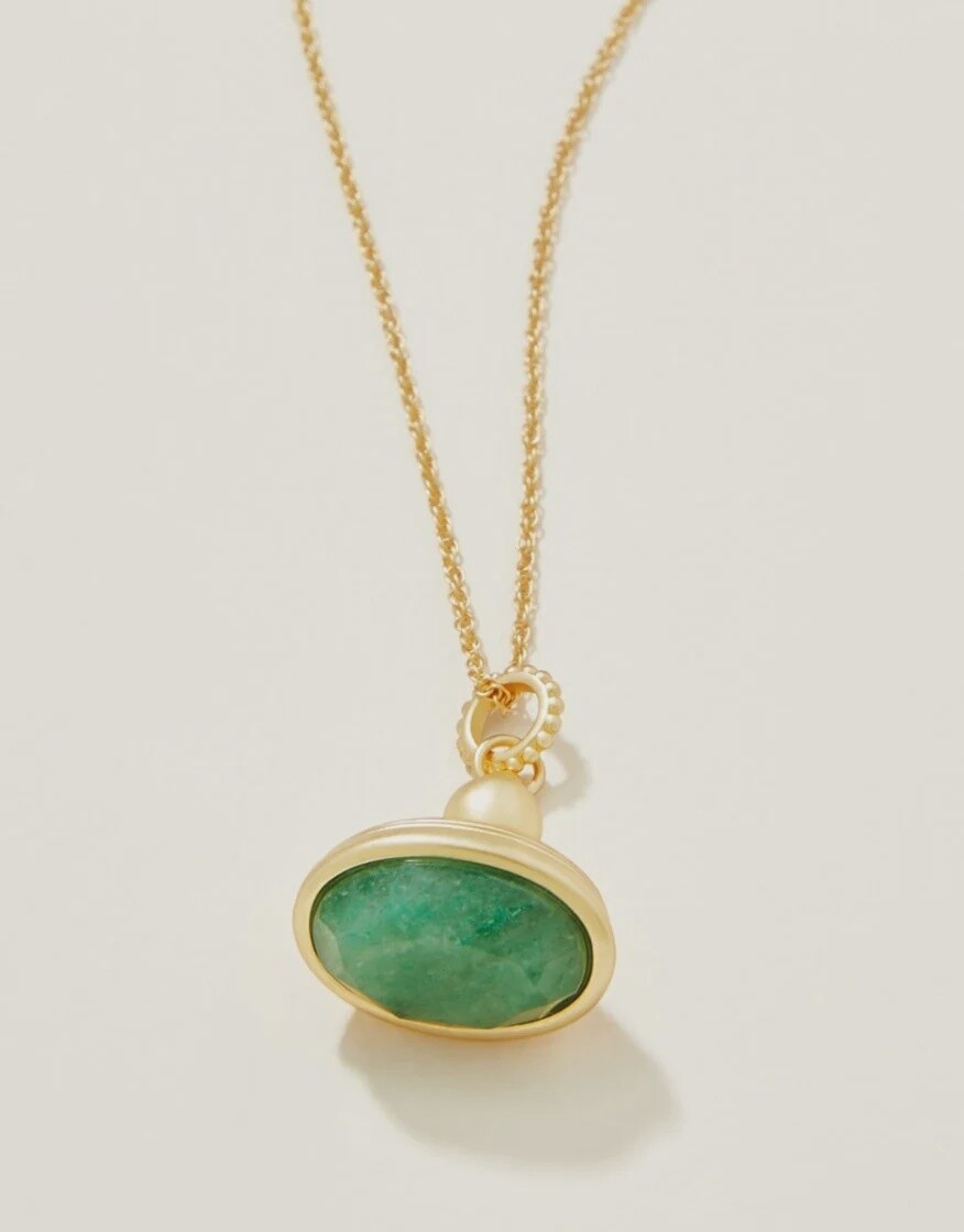 Spartina Fob Necklace 17&quot; Green Aventurine
