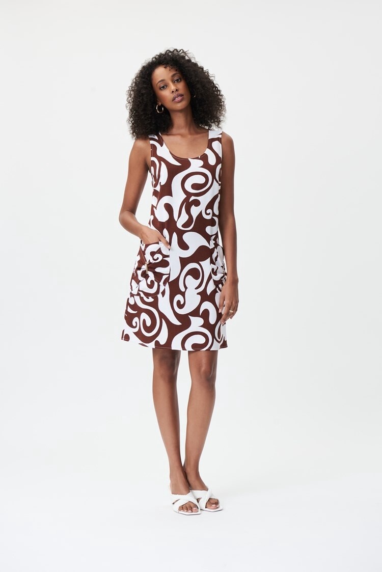 Joseph Ribkoff Abstract Print Sleeveless Dress