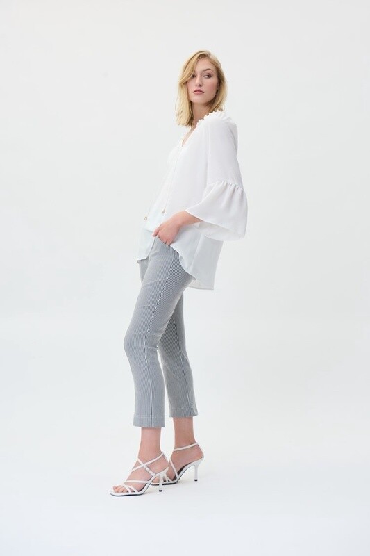 Joseph Ribkoff Striped Microtwill Cropped Pants