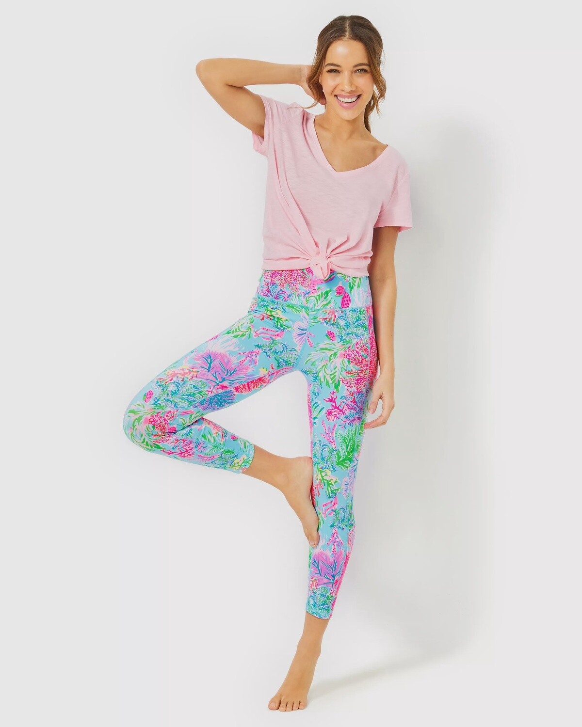 Lilly Pulitzer UPF 50+ Luxletic Weekender Legging Celestial Blue Cay To My Heart