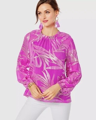 Lilly Pulitzer Caline Long Sleeve Silk Top