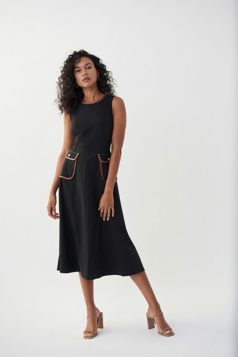 Joseph Ribkoff Black/Tan Dress