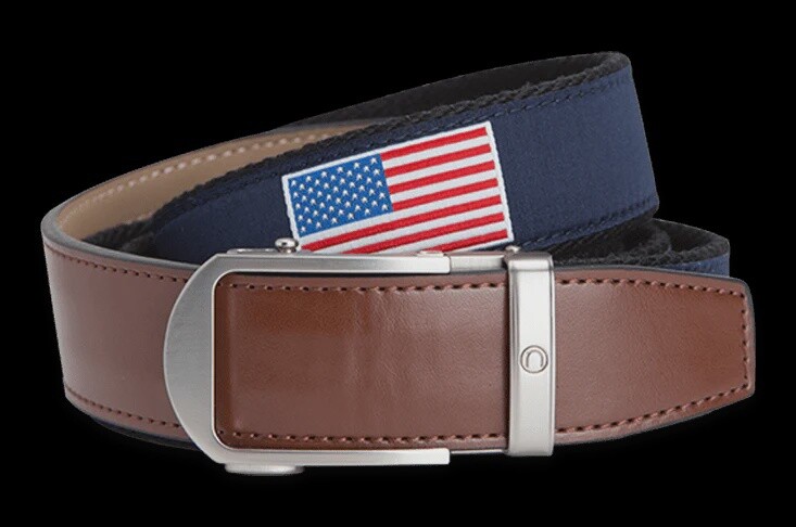 Nexbelt Hampton USA Flag 1 3/8&quot; Strap Golf Ribbon Belt