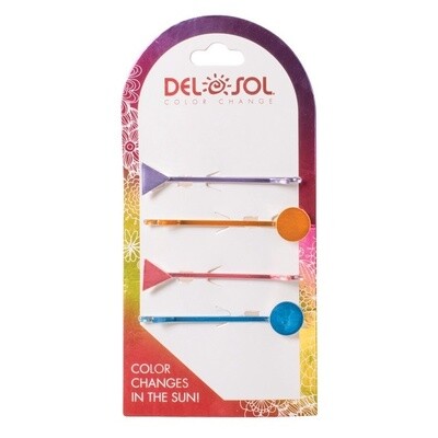 Del Sol Color-Changing Triangle and Circle Hair Pins