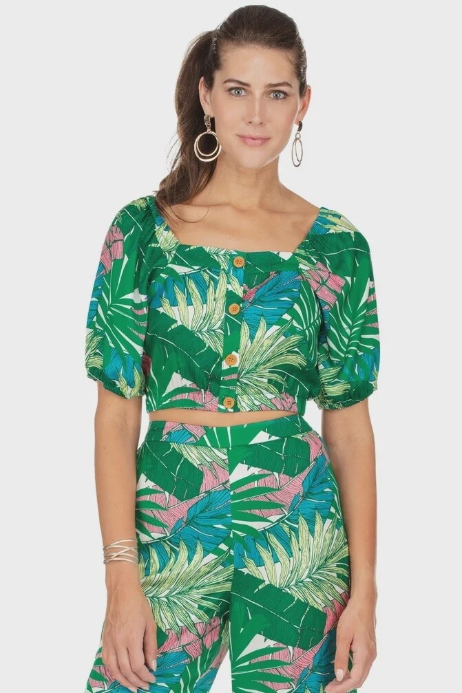 Jade Green Palm Shirt