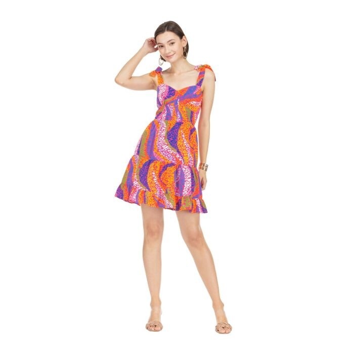 JOY JOY Pinwheel Animal Print Dress