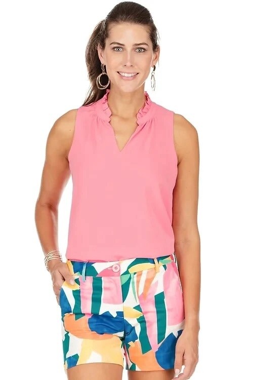 Jade Ruffle Neck TankTop