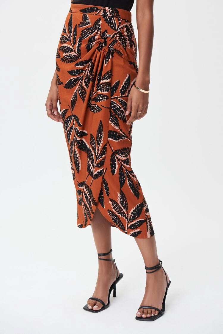 Joseph Ribkoff Tropical Print Midi Skirt
