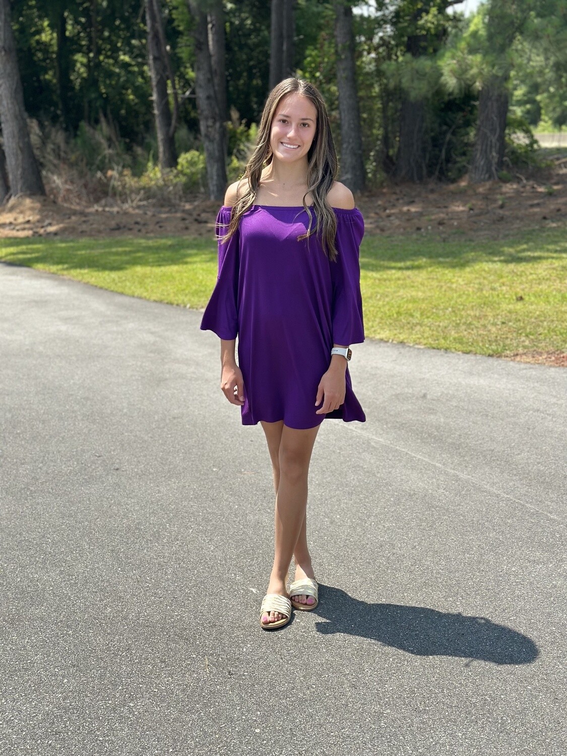 JOY JOY Purple Flowy Dress