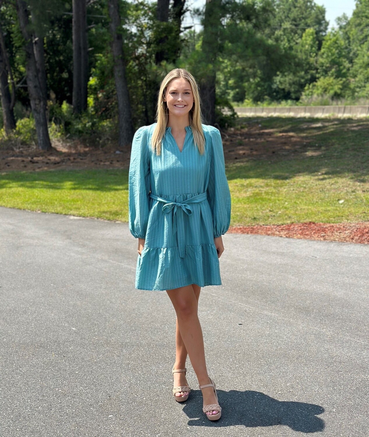 Jade Seafoam Tie Dress