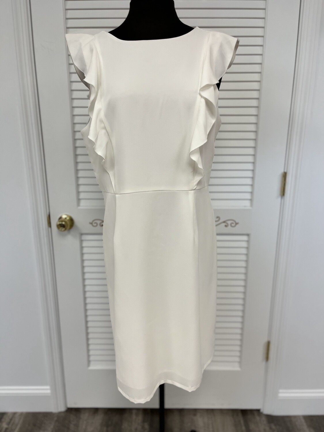 Jade White Ruffle Sleeve Dress