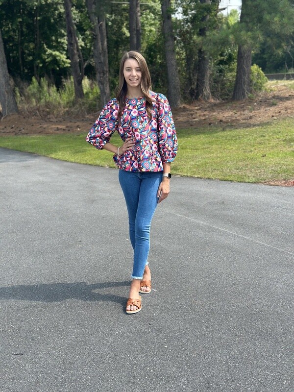 Jade Poppy Jungle Top- Large Only